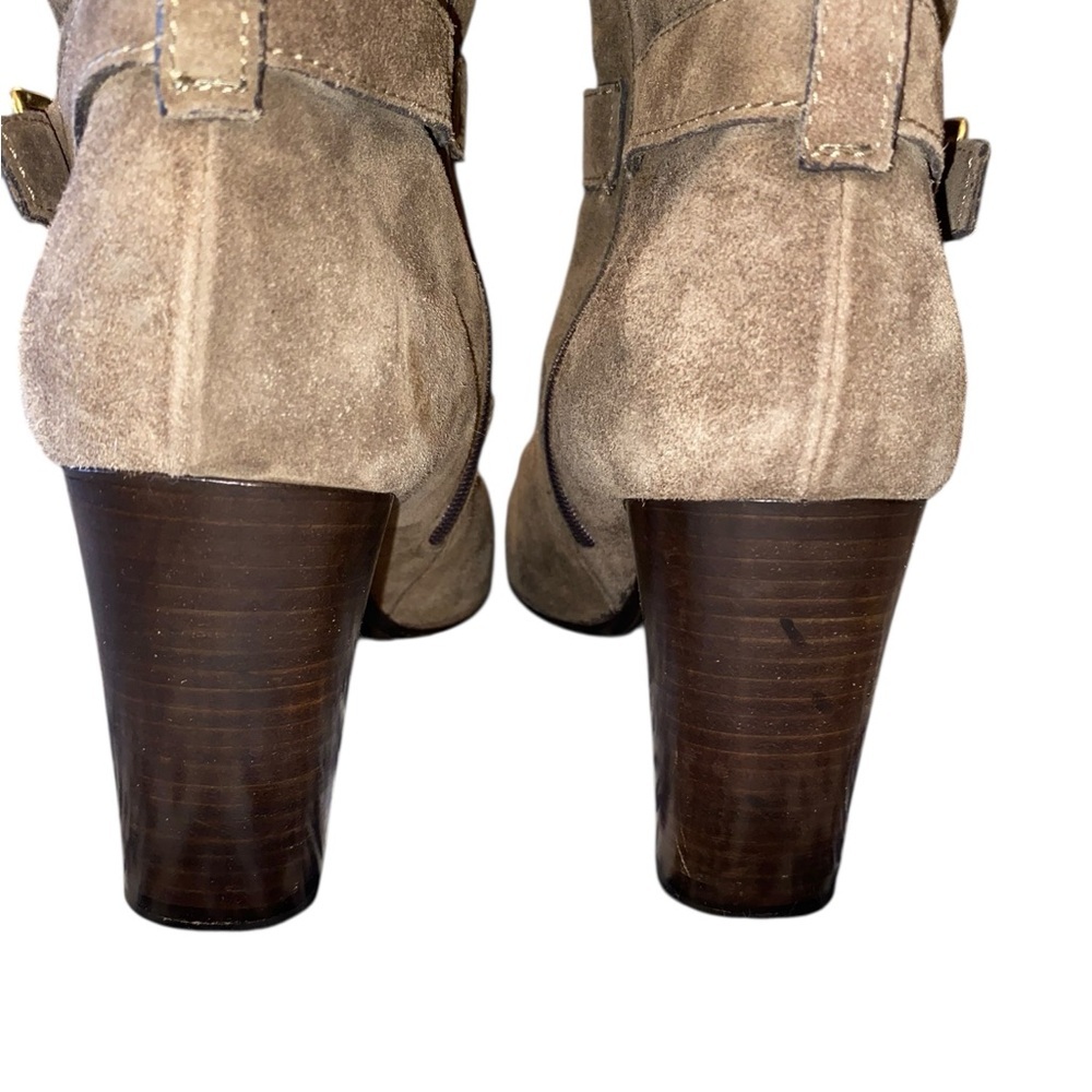 Coach Robynn mid-calf boots Flint Brown kidskin suede round toe Quiet Luxury - Picture 13 of 16